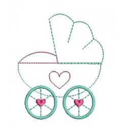 Stickdatei - Kinderwagen Doodle